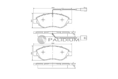 P11163 ASHUKI by Palidium Комплект тормозных колодок, дисковый тормоз