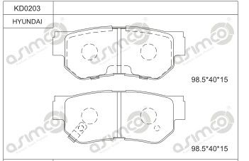 KD0203 ASIMCO Комплект тормозных колодок, дисковый тормоз