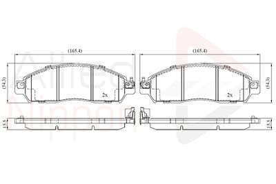 ADB02486 COMLINE Комплект тормозных колодок, дисковый тормоз