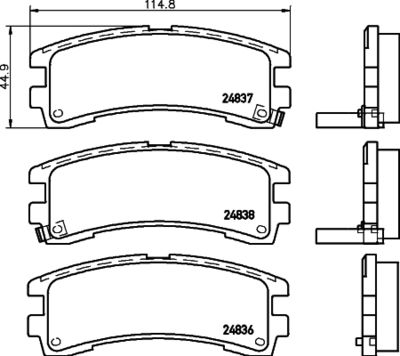 8DB355039641 HELLA Комплект тормозных колодок, дисковый тормоз