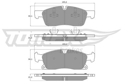 TX1928 TOMEX Brakes Комплект тормозных колодок, дисковый тормоз