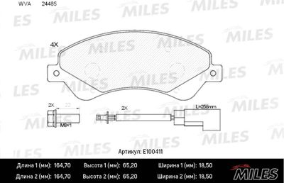 E100411 MILES Комплект тормозных колодок, дисковый тормоз