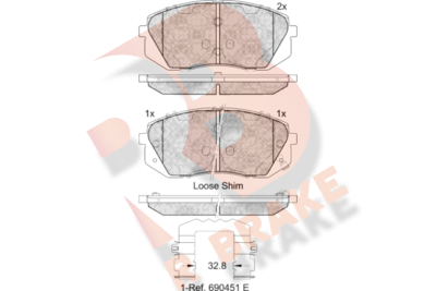 RB1826202 R BRAKE Комплект тормозных колодок, дисковый тормоз