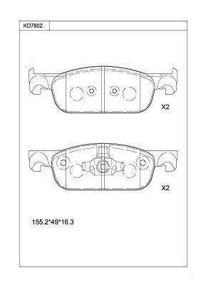 KD7902 ASIMCO Комплект тормозных колодок, дисковый тормоз