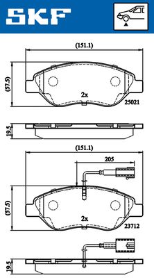 VKBP80395E SKF Комплект тормозных колодок, дисковый тормоз