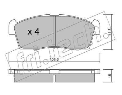 4550 fri.tech. Комплект тормозных колодок, дисковый тормоз