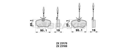 AB0443 BRAXIS Комплект тормозных колодок, дисковый тормоз