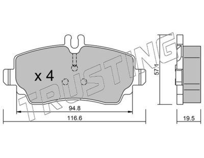 3191 TRUSTING Комплект тормозных колодок, дисковый тормоз