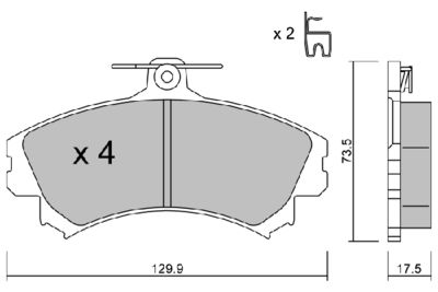 BPMI1003 AISIN Комплект тормозных колодок, дисковый тормоз