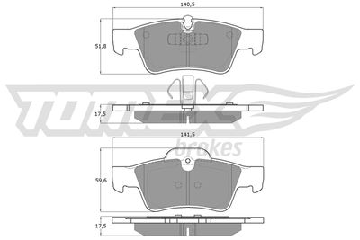 TX1458 TOMEX Brakes Комплект тормозных колодок, дисковый тормоз