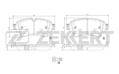 BS1362 ZEKKERT Комплект тормозных колодок, дисковый тормоз