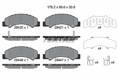 2942001 TEXTAR Комплект тормозных колодок, дисковый тормоз