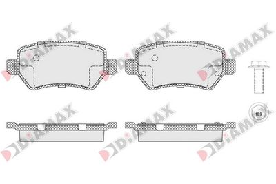 N09524 DIAMAX Комплект тормозных колодок, дисковый тормоз
