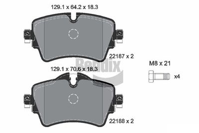 BPD1171 BENDIX Braking Комплект тормозных колодок, дисковый тормоз