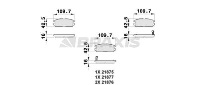 AB0260 BRAXIS Комплект тормозных колодок, дисковый тормоз