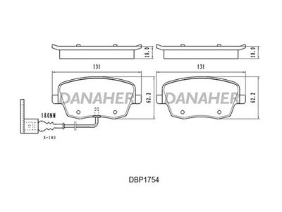 DBP1754 DANAHER Комплект тормозных колодок, дисковый тормоз