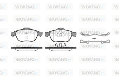 P943300 WOKING Комплект тормозных колодок, дисковый тормоз