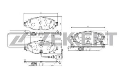 BS1047 ZEKKERT Комплект тормозных колодок, дисковый тормоз