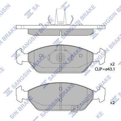 SP1404 Hi-Q Комплект тормозных колодок, дисковый тормоз