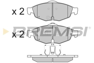 BP3346 BREMSI Комплект тормозных колодок, дисковый тормоз