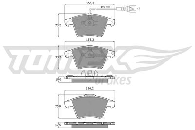 TX13931 TOMEX Brakes Комплект тормозных колодок, дисковый тормоз