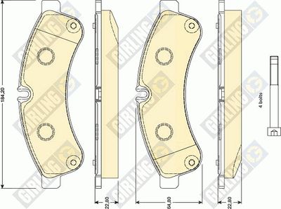 6117809 GIRLING Комплект тормозных колодок, дисковый тормоз