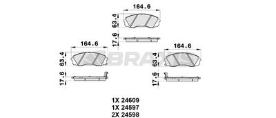 AB0352 BRAXIS Комплект тормозных колодок, дисковый тормоз