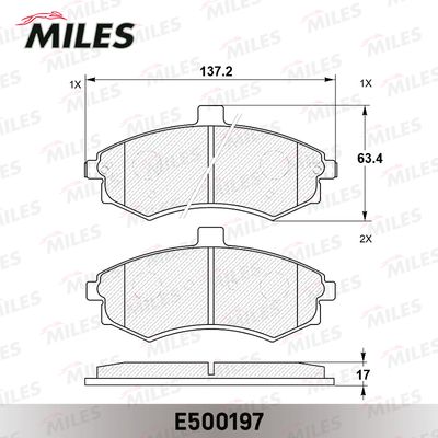 E500197 MILES Комплект тормозных колодок, дисковый тормоз