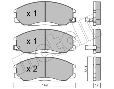 2203640 METELLI Комплект тормозных колодок, дисковый тормоз