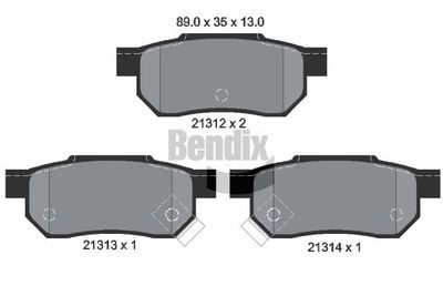 BPD1780 BENDIX Braking Комплект тормозных колодок, дисковый тормоз