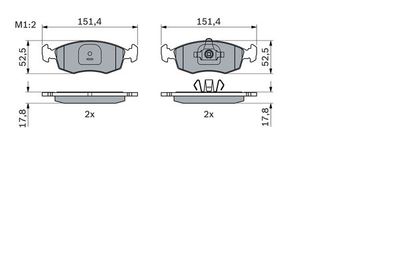 0986494943 BOSCH Комплект тормозных колодок, дисковый тормоз