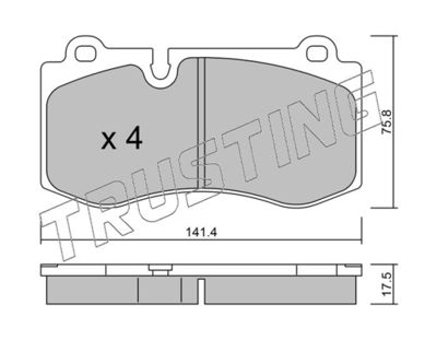 6850 TRUSTING Комплект тормозных колодок, дисковый тормоз