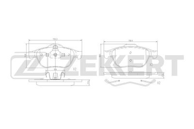 BS3044 ZEKKERT Комплект тормозных колодок, дисковый тормоз