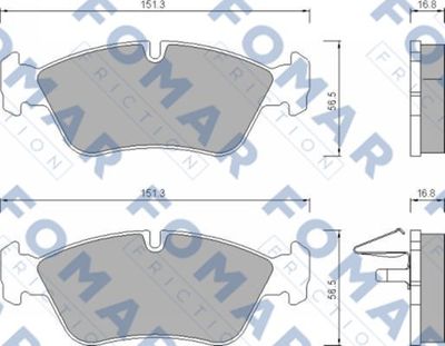 FO672581 FOMAR Friction Комплект тормозных колодок, дисковый тормоз