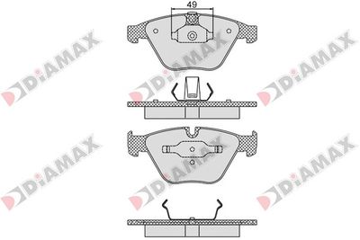 N09352 DIAMAX Комплект тормозных колодок, дисковый тормоз