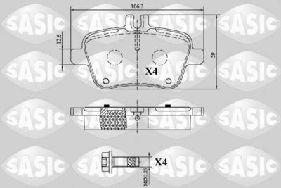 6216184 SASIC Комплект тормозных колодок, дисковый тормоз