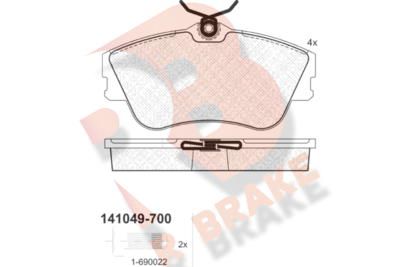 RB1049700 R BRAKE Комплект тормозных колодок, дисковый тормоз