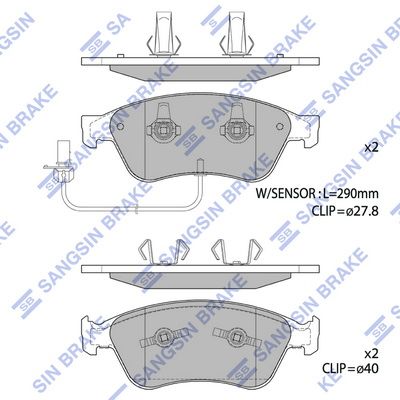 SP1693A Hi-Q Комплект тормозных колодок, дисковый тормоз