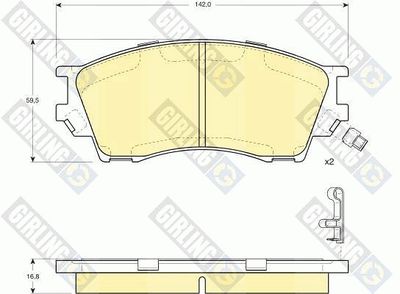 6132309 GIRLING Комплект тормозных колодок, дисковый тормоз