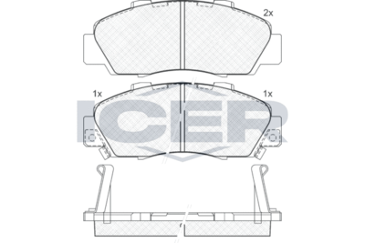 181019 ICER Комплект тормозных колодок, дисковый тормоз