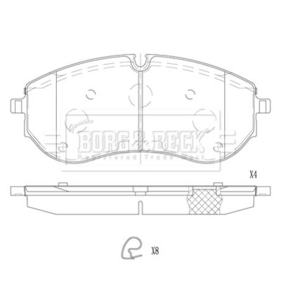 BBP2837 BORG & BECK Комплект тормозных колодок, дисковый тормоз