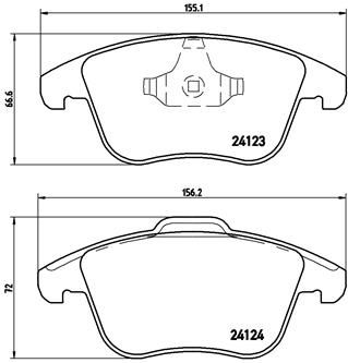 P44020 BREMBO Комплект тормозных колодок, дисковый тормоз