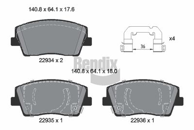 BPD2460 BENDIX Braking Комплект тормозных колодок, дисковый тормоз