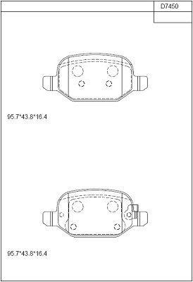 KD7450 ASIMCO Комплект тормозных колодок, дисковый тормоз