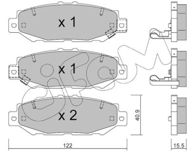 8227590 CIFAM Комплект тормозных колодок, дисковый тормоз