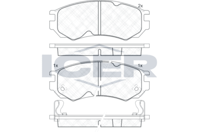 181106 ICER Комплект тормозных колодок, дисковый тормоз