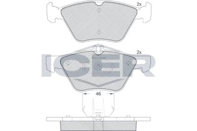181159396 ICER Комплект тормозных колодок, дисковый тормоз