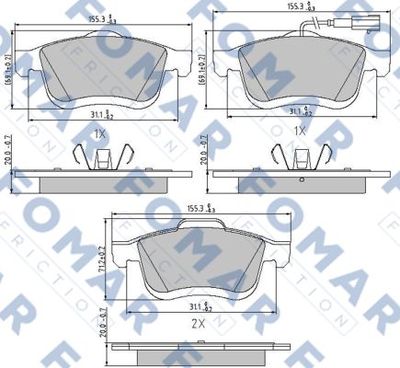 FO894881 FOMAR Friction Комплект тормозных колодок, дисковый тормоз