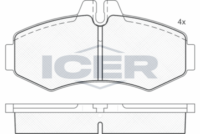 141288 ICER Комплект тормозных колодок, дисковый тормоз