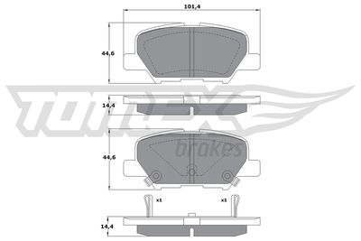 TX1730 TOMEX Brakes Комплект тормозных колодок, дисковый тормоз